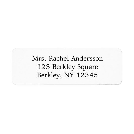 Minimalistische Namensadresse Rücksendeadresse (Vorne)