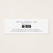 Minimalistische Namensschild-Karte für Schmuck-Ohr (Rückseite)