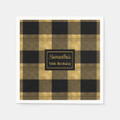 Minimalistische Napkins Black Gold Chic Feier Serviette (Vorderseite)