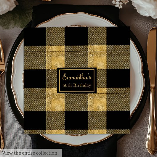 Minimalistische Napkins Black Gold Chic Feier Serviette