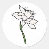 Minimalistische Narzissenhochzeit Runder Aufkleber (Vorderseite)