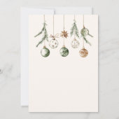 Minimalistische Natur Rustikales Beige Weihnachtsf Einladung (Rückseite)