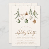 Minimalistische Natur Rustikales Beige Weihnachtsf Einladung (Vorne/Hinten)