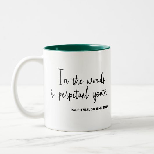 Minimalistische Naturequotierungstyp Zweifarbige Tasse (Links)