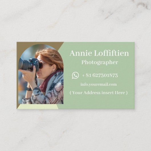 Minimalistische natürliche Berufliche Fotografie Visitenkarte (Vorderseite)