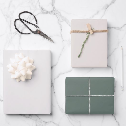 Minimalistische natürliche Tieftönung Geschenkpapier Set (Vorderseite)