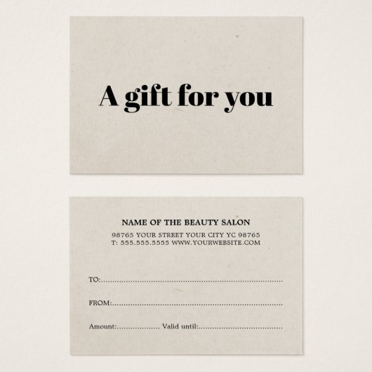 Minimalistische Naturpapiertextur leicht beige (Vorne & Hinten)