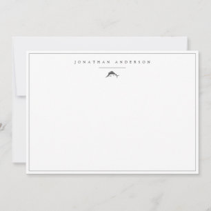 Minimalistische Nautic Swordfish Custom Note Card Mitteilungskarte