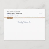 Minimalistische Nautische ⛵ Marine + Weiß ändern d Ankündigungspostkarte (Rückseite)