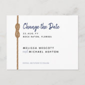 Minimalistische Nautische ⛵ Marine + Weiß ändern d Ankündigungspostkarte (Vorderseite)