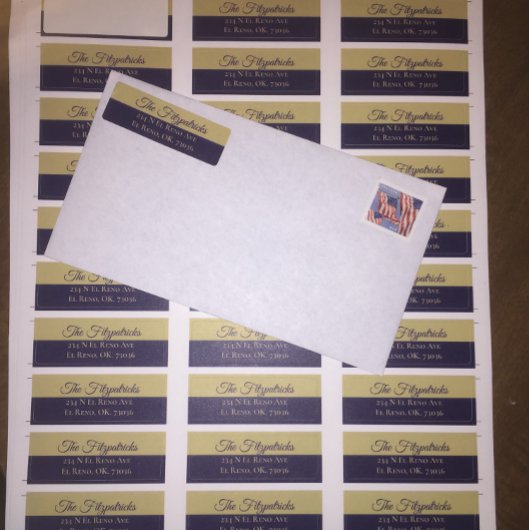 Minimalistische Navy Blue and Gold Class Adresse