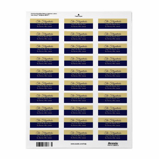 Minimalistische Navy Blue and Gold Class Adresse (Vorne)