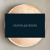 Minimalistische Navy Blue Clean Typografie Script Visitenkarte