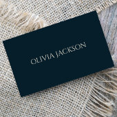 Minimalistische Navy Blue Clean Typografie Script Visitenkarte