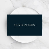 Minimalistische Navy Blue Clean Typografie Script Visitenkarte