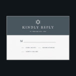 Minimalistische Navy Blue & Gold Bar Mitzvah RSVP Karte<br><div class="desc">Diese minimalistische und schicke Bar Mitzvah rsvp Karte verfügt über einen Mitternacht blauen / marineblau Hintergrund mit dem Stern von david. Auf der Rückseite befindet sich ein goldener Hintergrund für Imitate. Personalisieren Sie es für Ihre Bedürfnisse. In meinem Geschäft finden Sie passende Produkte.</div>