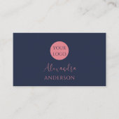 Minimalistische Navy Blue Logo Feminine Visitenkarte (Vorderseite)