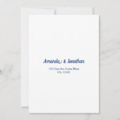 Minimalistische Navy Blue QR-Code Save the Date-Ka Date (Rückseite)