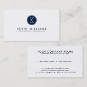 Minimalistische Navy Blue & White Template Visitenkarte (Vorne/Hinten)