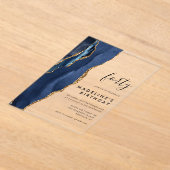 Minimalistische Navy Gold Agate Geode 40. Geburtst Acryleinladungen (Ablage )