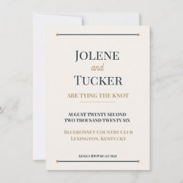 Minimalistische Navy-Gold-Hochzeitseinladung | Kla Einladung