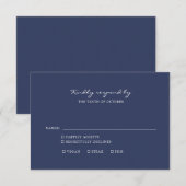 Minimalistische Navy-Script-Auswahl RSVP Karte (Vorne/Hinten)