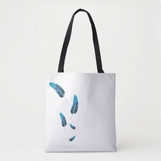 Minimalistische Navy- und Türkis-Fallfedern Tasche (Vorderseite)