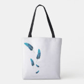 Minimalistische Navy- und Türkis-Fallfedern Tasche (Rückseite)