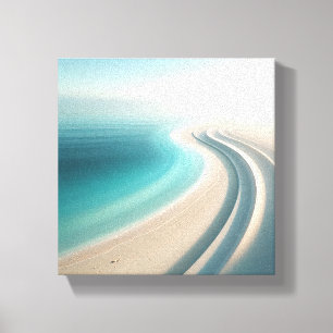 Minimalistische neblige Küstenlinie mit eleganter  Leinwanddruck