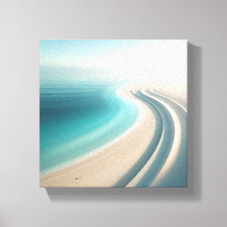 Minimalistische neblige Küstenlinie mit eleganter Leinwanddruck