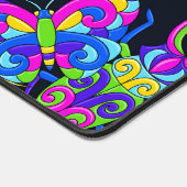 Minimalistische Neon Bugs farbenfroh, kühl und leb Schreibtischunterlage (Ecke)