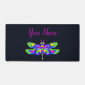 Minimalistische Neon Dragonfly Bold Vibranly Schreibtischunterlage (Vorderseite)
