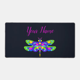 Minimalistische Neon Dragonfly Bold Vibranly Schreibtischunterlage