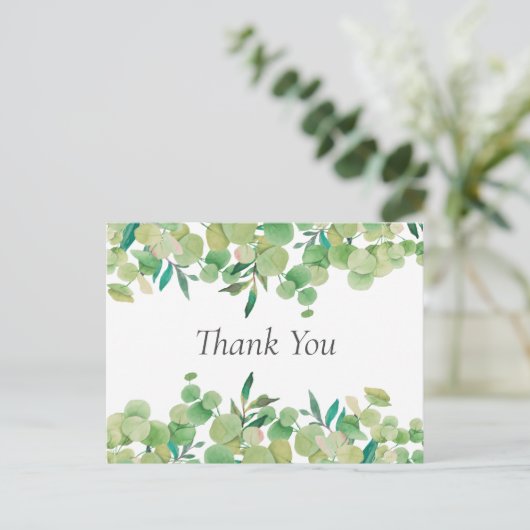 Minimalistische neue Blätter - Vielen Dank Postkarte (Stehend Vorderseite)