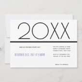 Minimalistische Neujahrsfeier| Einladung (Vorderseite)