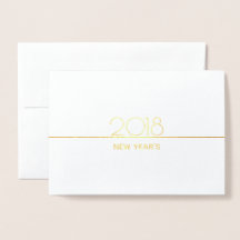 Minimalistische Neujahrsfeier | Gold Foil Card