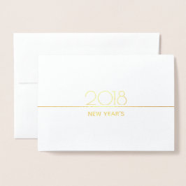 Minimalistische Neujahrsfeier | Gold Foil Card Folienkarte