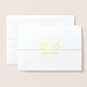 Minimalistische Neujahrsfeier   Gold Foil Card Folienkarte