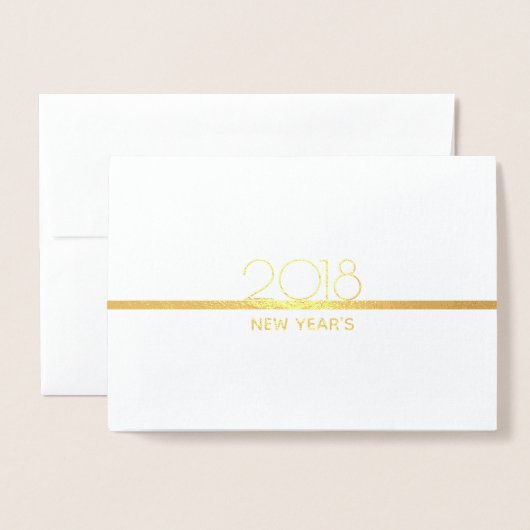 Minimalistische Neujahrsfeier | Gold Foil Card Folienkarte (Vorderseite mit Umschlag)