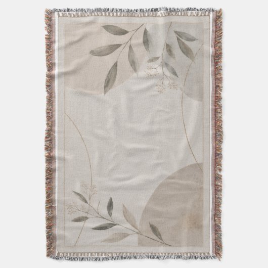 Minimalistische neutrale botanische Webdecke | Decke (Vorderseite Vertikal)
