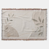Minimalistische neutrale botanische Webdecke | Decke (Vorderseite)