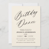 Minimalistische neutrale Creme Elfenbein Geburtsta Einladung (Vorderseite)