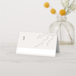 Minimalistische neutrale Elfenbein-Hochzeitstisch- Platzkarte
