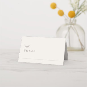 Minimalistische neutrale Elfenbein-Hochzeitstisch- Platzkarte