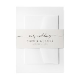 Minimalistische neutrale Hochzeit Einladungsbanderole