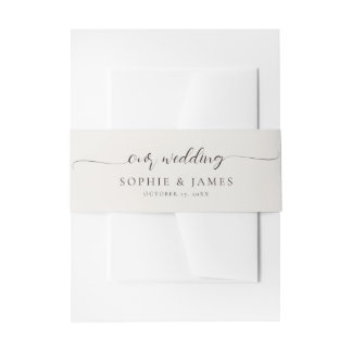 Minimalistische neutrale Hochzeit Einladungsbanderole