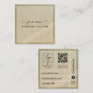   Minimalistische neutrale Marken-Qr-Code Beige Le Quadratische Visitenkarte
