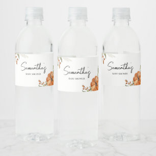Minimalistische neutrale Pumpkin-Kinderdusche Wasserflaschenetikett