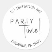 Minimalistische neutrale Rücksendeadresse Umschlag Runder Aufkleber (Vorderseite)