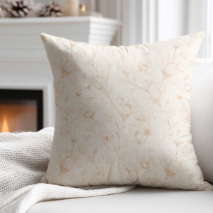 Minimalistische Neutrale Wildblume Kissen